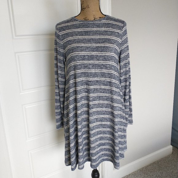 LOFT Lou & Grey blue striped tunic dress Small - Picture 1 of 11